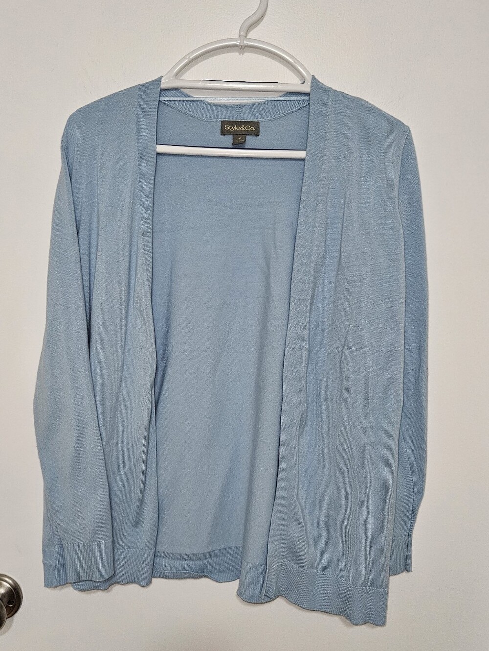 Style & Co. Pastel Blue Open Front Cardigan Size Medium